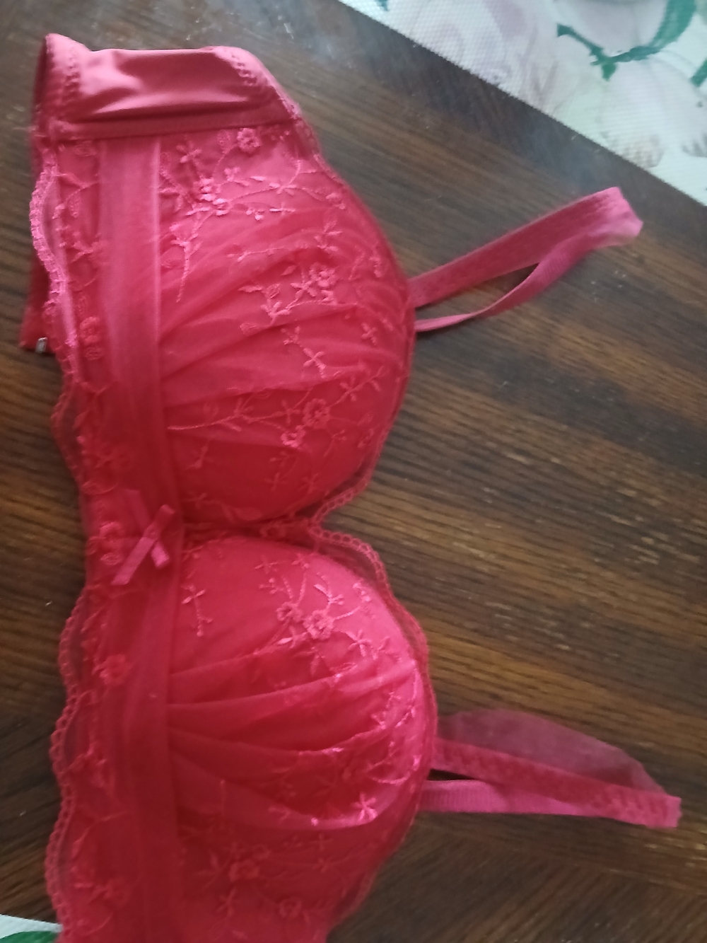 Red Embroidered Underwire Bra - Women Intimates